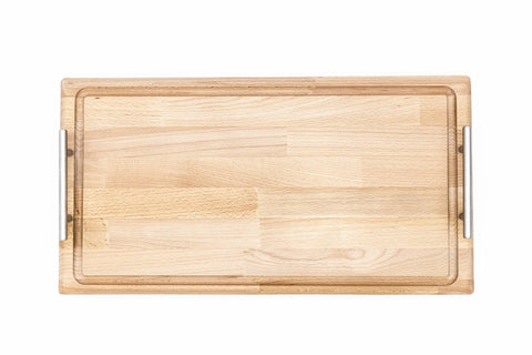Premium Beechwood Butcher Block Cutting Board: Custom Handles, Juice Groove - Fraxure Art & Design