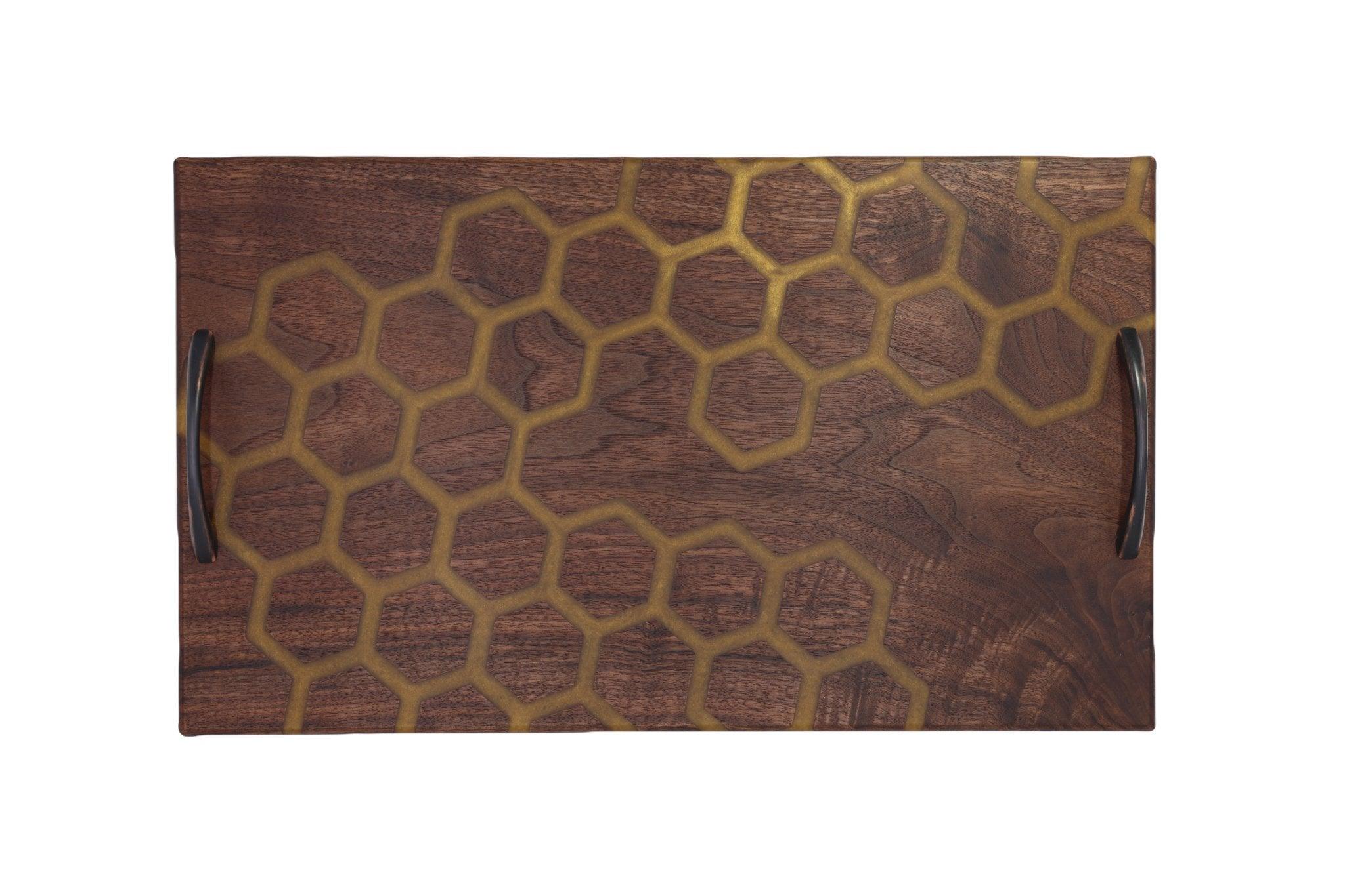 Hex Charcuterie Board: Handcrafted Black Walnut with Custom Epoxy Fill